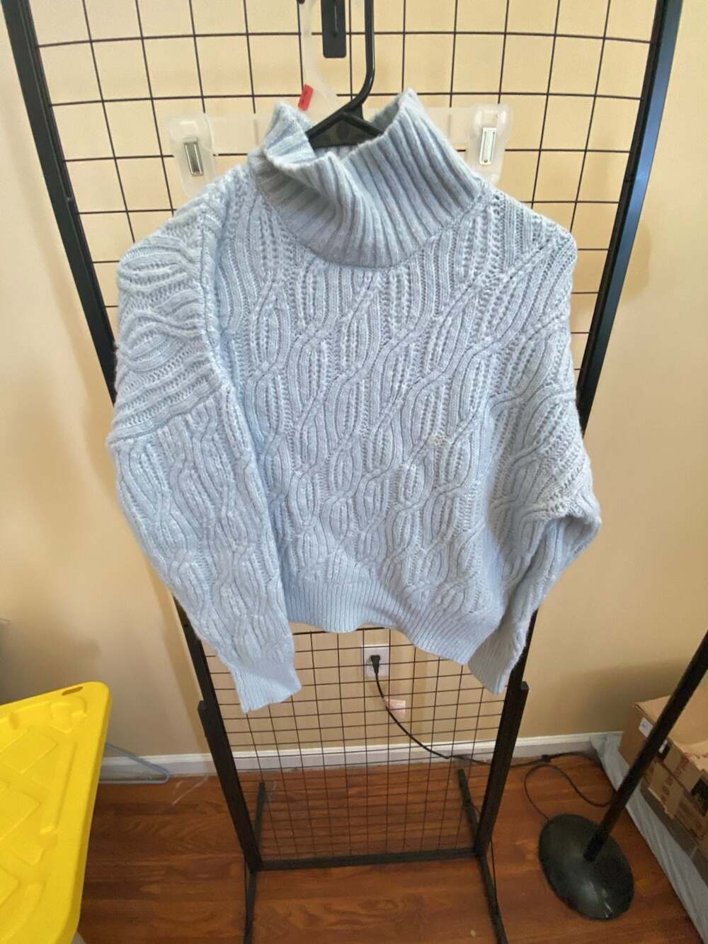 Vineyard Vines Light Blue Cable Knit Turtleneck Sweater Size S
